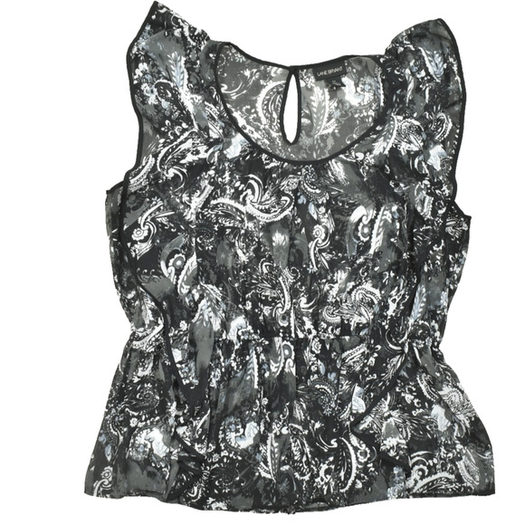 Lane Bryant Plus Size 22 Black & White Paisley Blouse Top - Picture 1 of 8